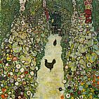 Gustav Klimt Garden Path with Chickens painting